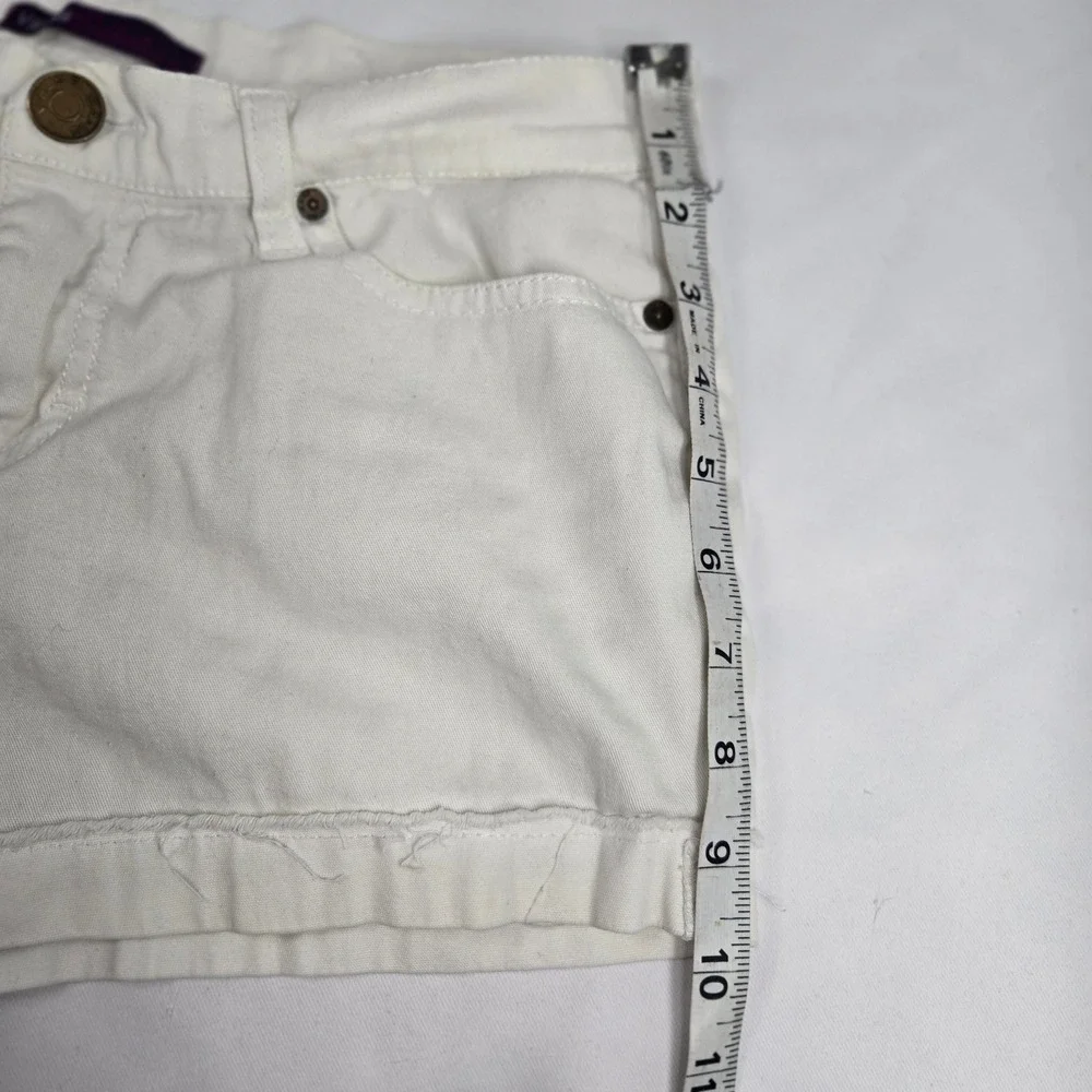 Vigoss Collection White Denim Shorts Cuffed Hem Casual Cotton Blend‎ Size 16 Y2K